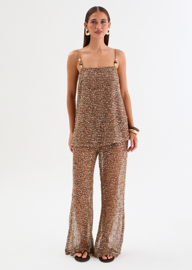 Rosangela Sequin Mesh Set - Mocha