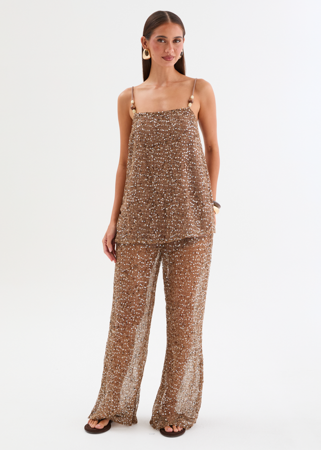 Rosangela Sequin Mesh Set - Mocha