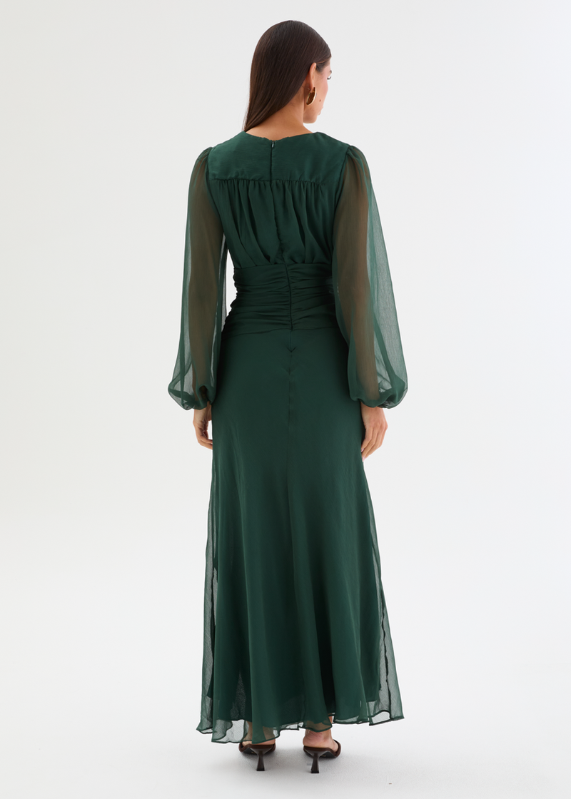 green dotted dress Green Dot Print Wrap Over Midi Dress – AX Paris main image 0