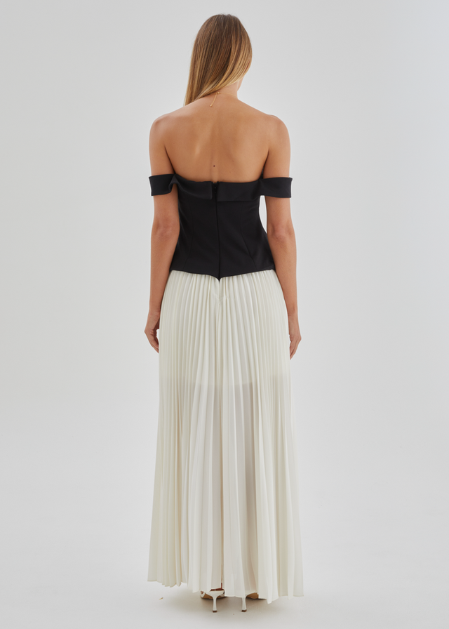 Sorelli Off Shoulder Midi Dress - Black Splice