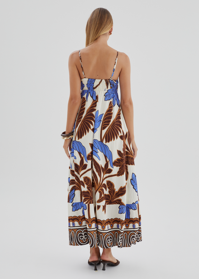 Keralyn Maxi Dress - Choc Blue Palm