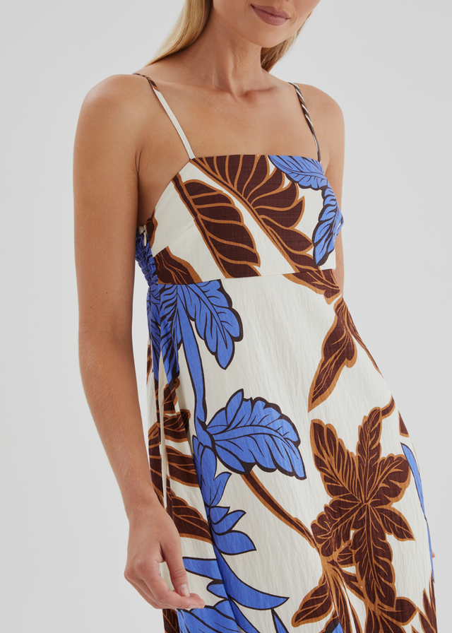 Keralyn Maxi Dress - Choc Blue Palm