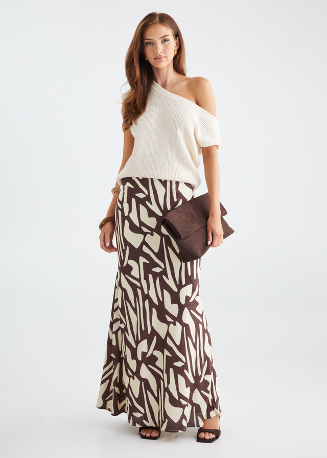 Vance Maxi Skirt - Choc Vanilla