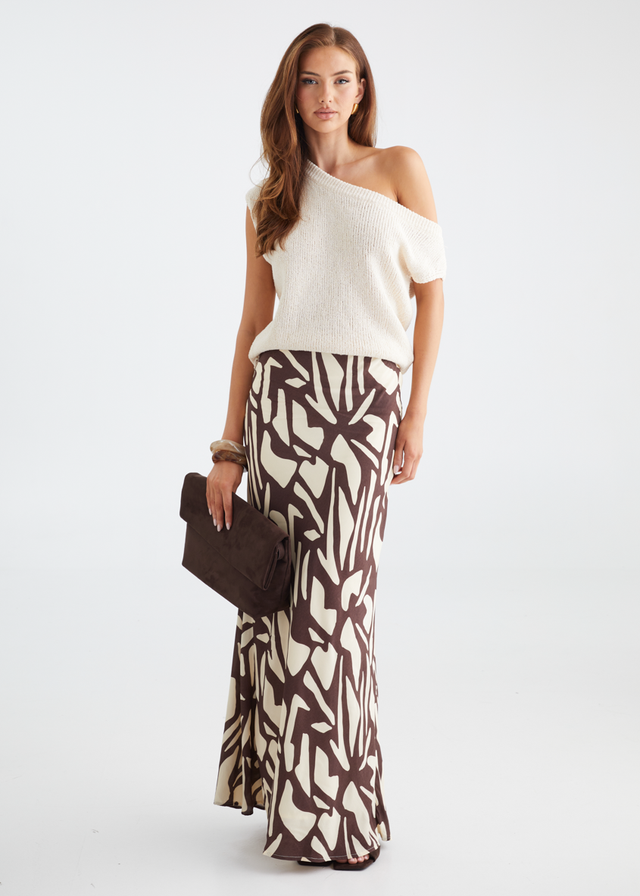 Vance Maxi Skirt - Choc Vanilla