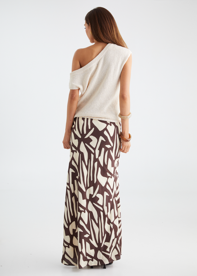 Vance Maxi Skirt - Choc Vanilla