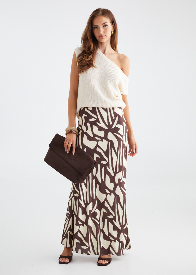 Vance Maxi Skirt - Choc Vanilla
