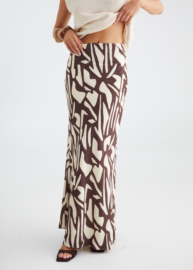 Vance Maxi Skirt - Choc Vanilla