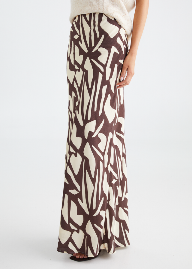 Vance Maxi Skirt - Choc Vanilla