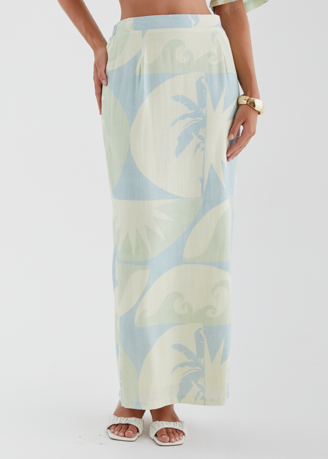Labyrinth Maxi Skirt - Coastal