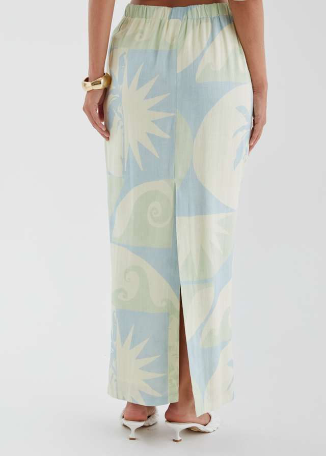 Labyrinth Maxi Skirt - Coastal