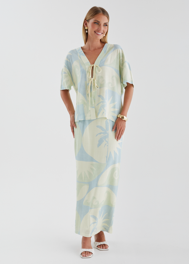 Labyrinth Maxi Skirt - Coastal