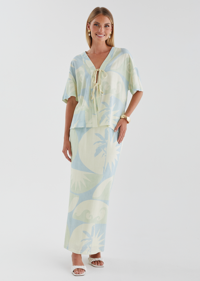 Labyrinth Maxi Skirt - Coastal