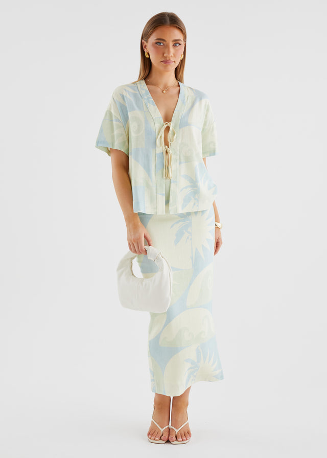 Labyrinth Maxi Skirt - Coastal