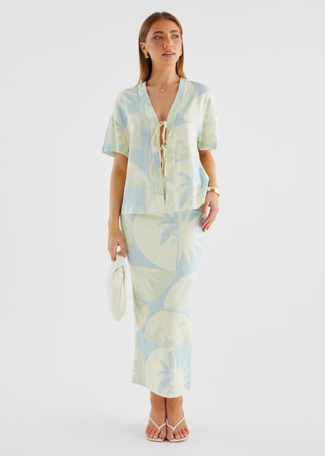 Labyrinth Maxi Skirt - Coastal