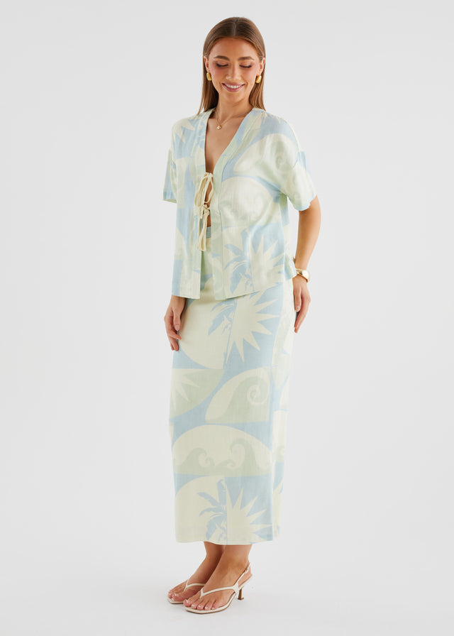 Labyrinth Maxi Skirt - Coastal