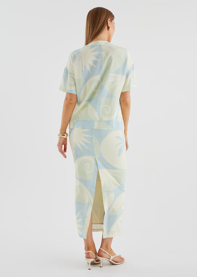 Labyrinth Maxi Skirt - Coastal