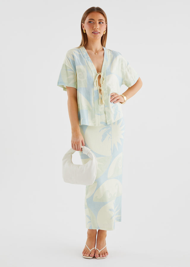 Labyrinth Maxi Skirt - Coastal