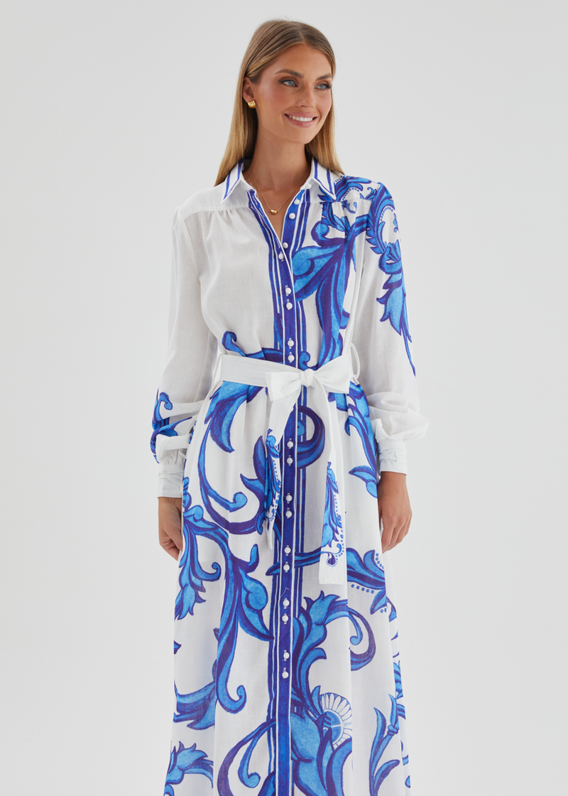 Sage Maxi Dress - Blue Zayna – Gingham & Heels