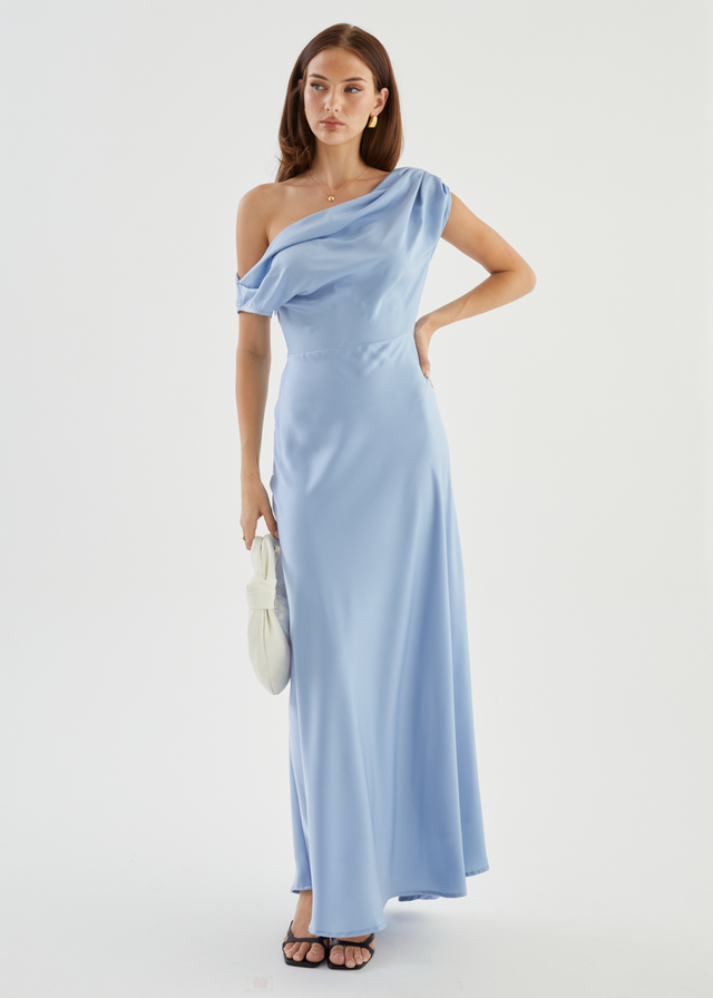 Rae Off Shoulder Maxi Dress - Sky Blue