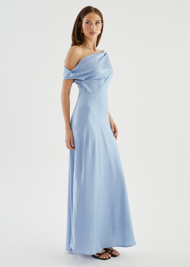 Rae Off Shoulder Maxi Dress - Sky Blue
