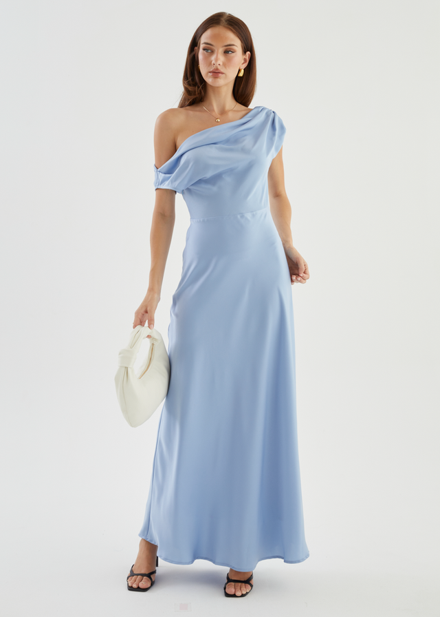 Rae Off Shoulder Maxi Dress - Sky Blue