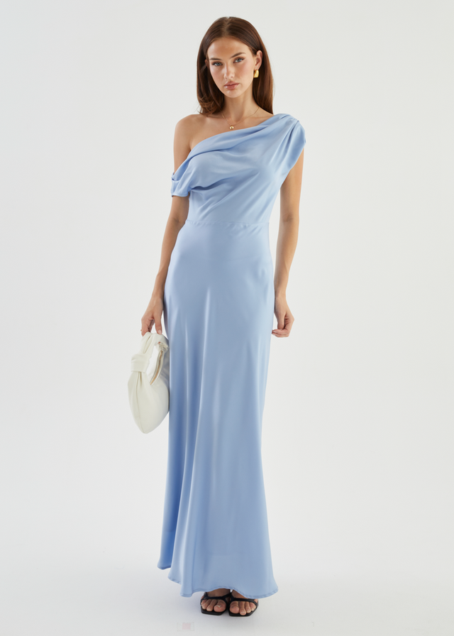 Rae Off Shoulder Maxi Dress - Sky Blue