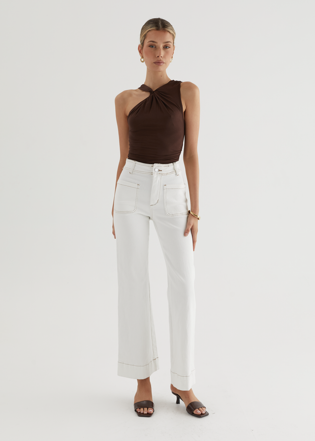 Zekroe Wide Leg Jeans - Off White