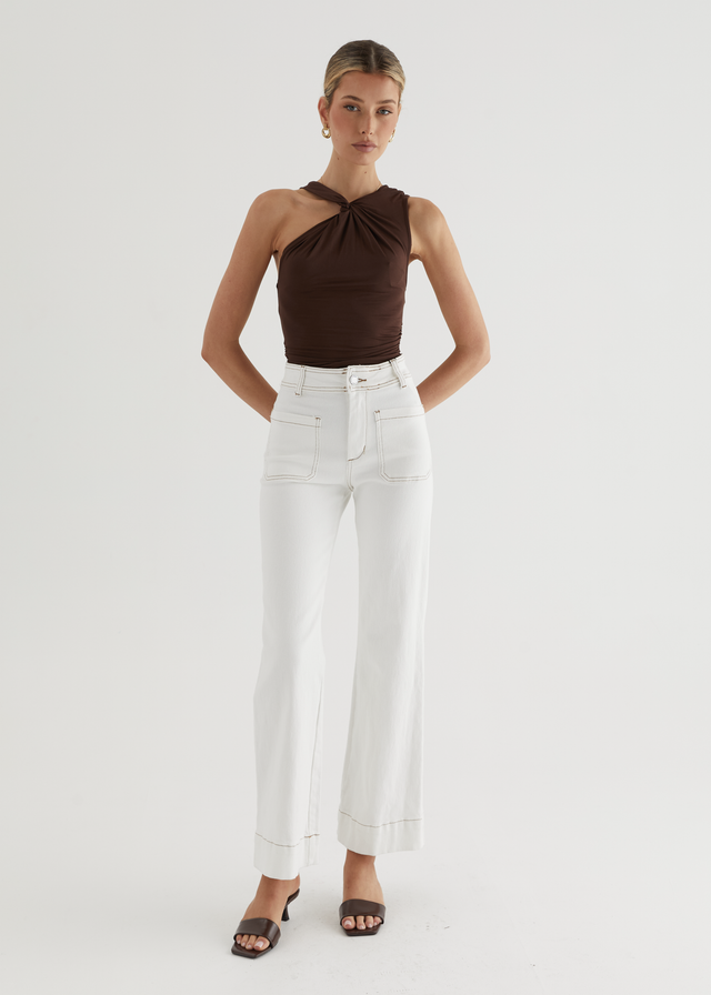 Zekroe Wide Leg Jeans - Off White