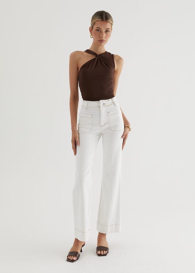 Zekroe Wide Leg Jeans - Off White