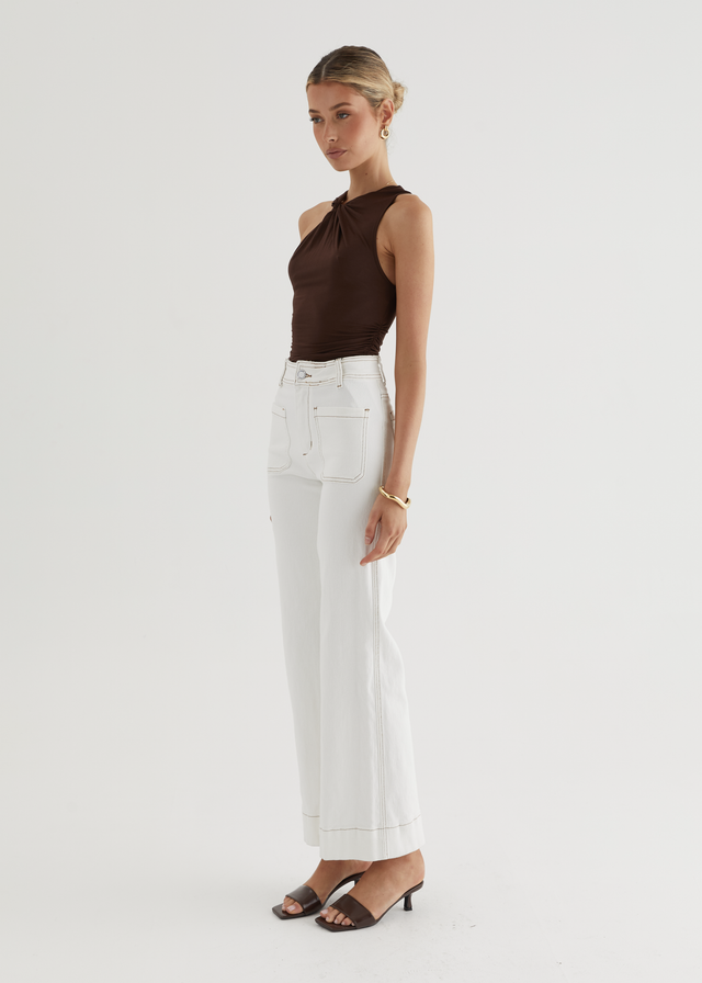 Zekroe Wide Leg Jeans - Off White