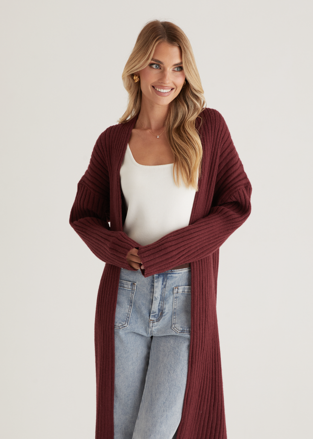 Ronan Cardigan Burgundy - Main Image