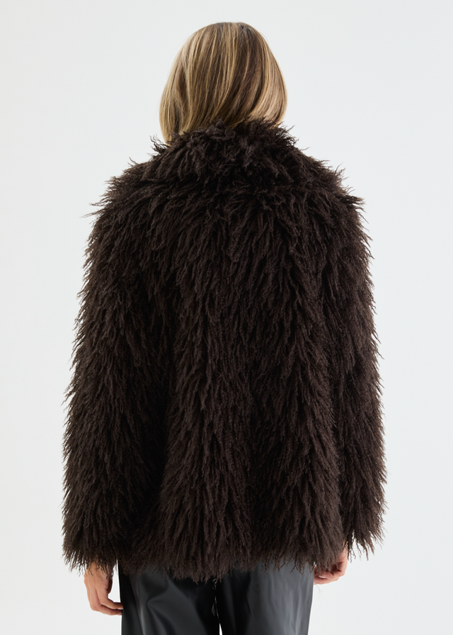 Xylia Fluffy Coat - Espresso