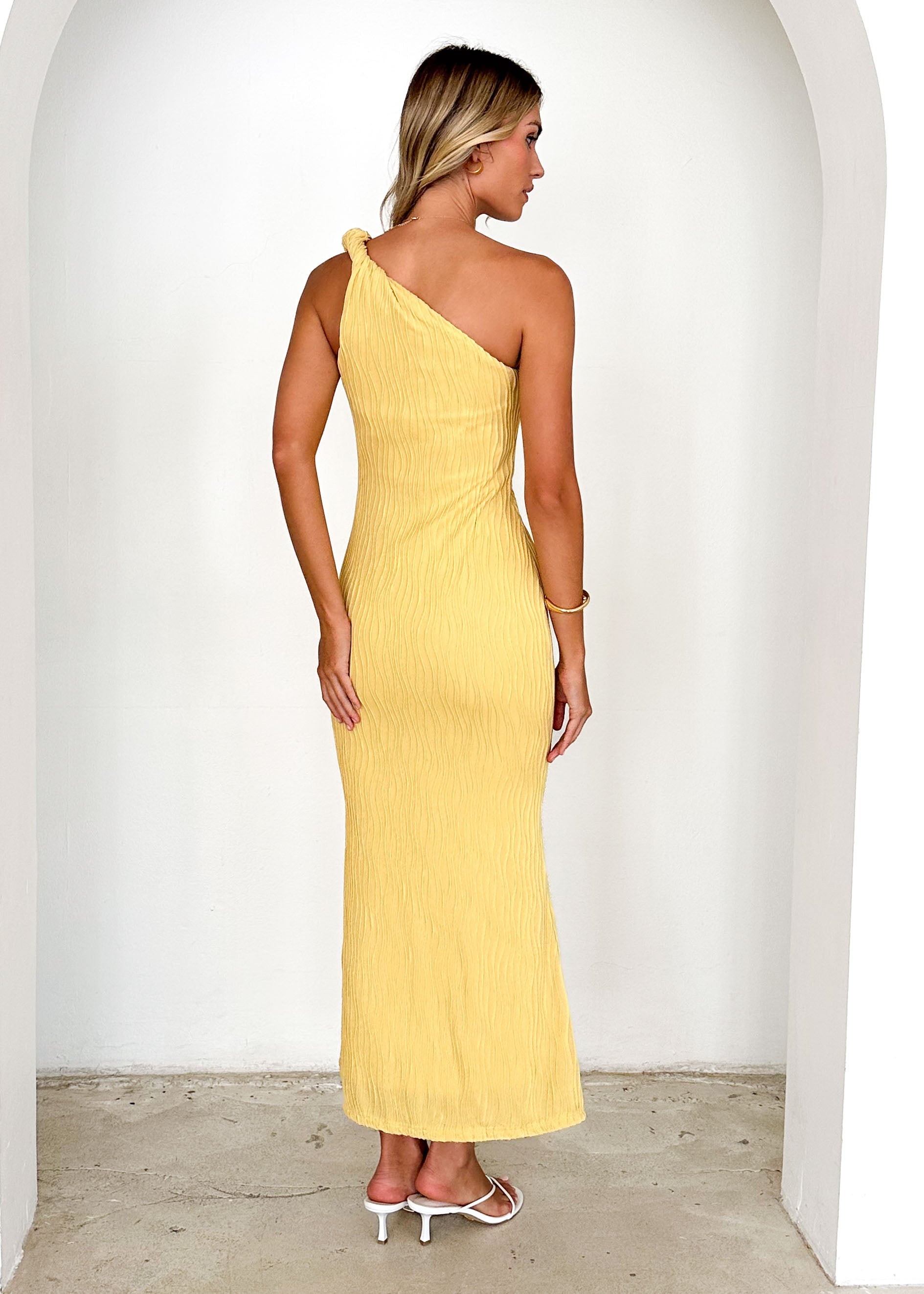 Marigold One Shoulder Maxi Dress - Yellow