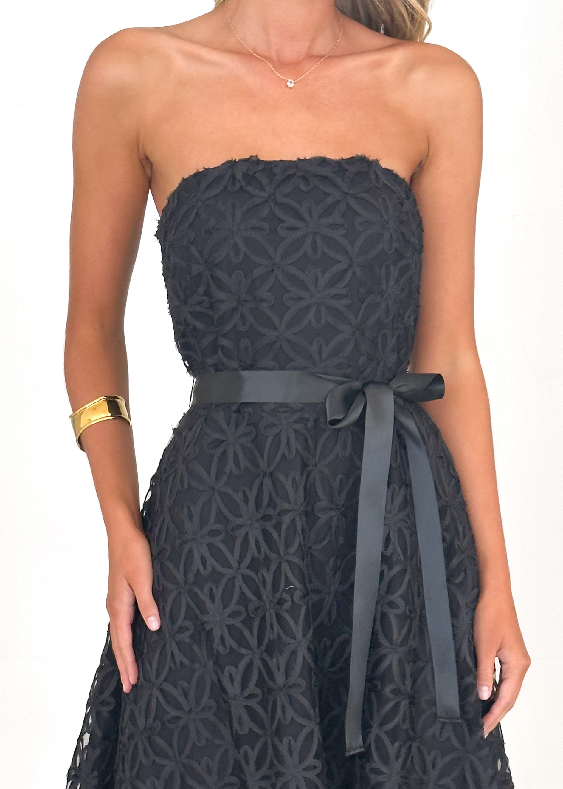 Maddy Strapless Midi Dress - Black