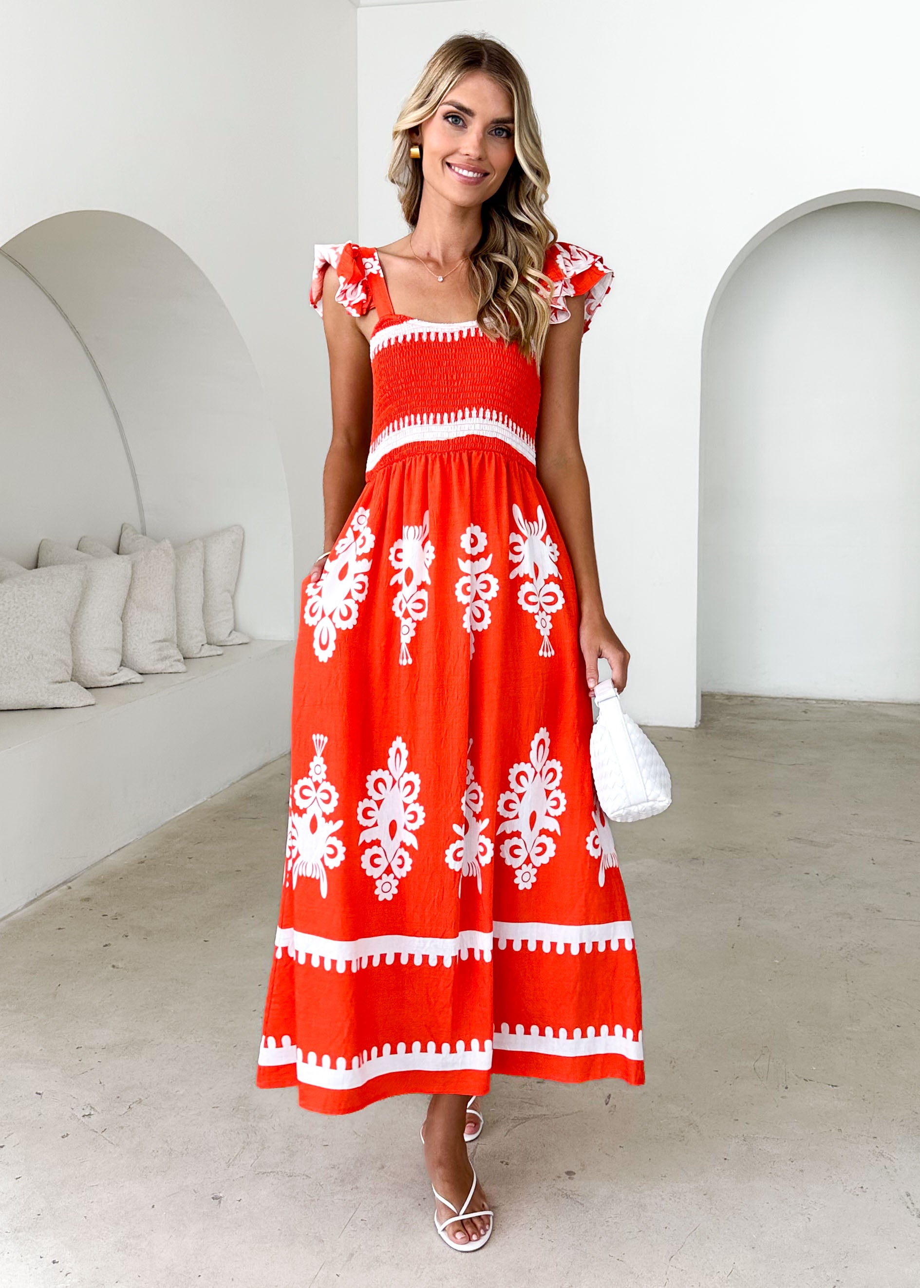 Outlaw Maxi Dress - Tangerine