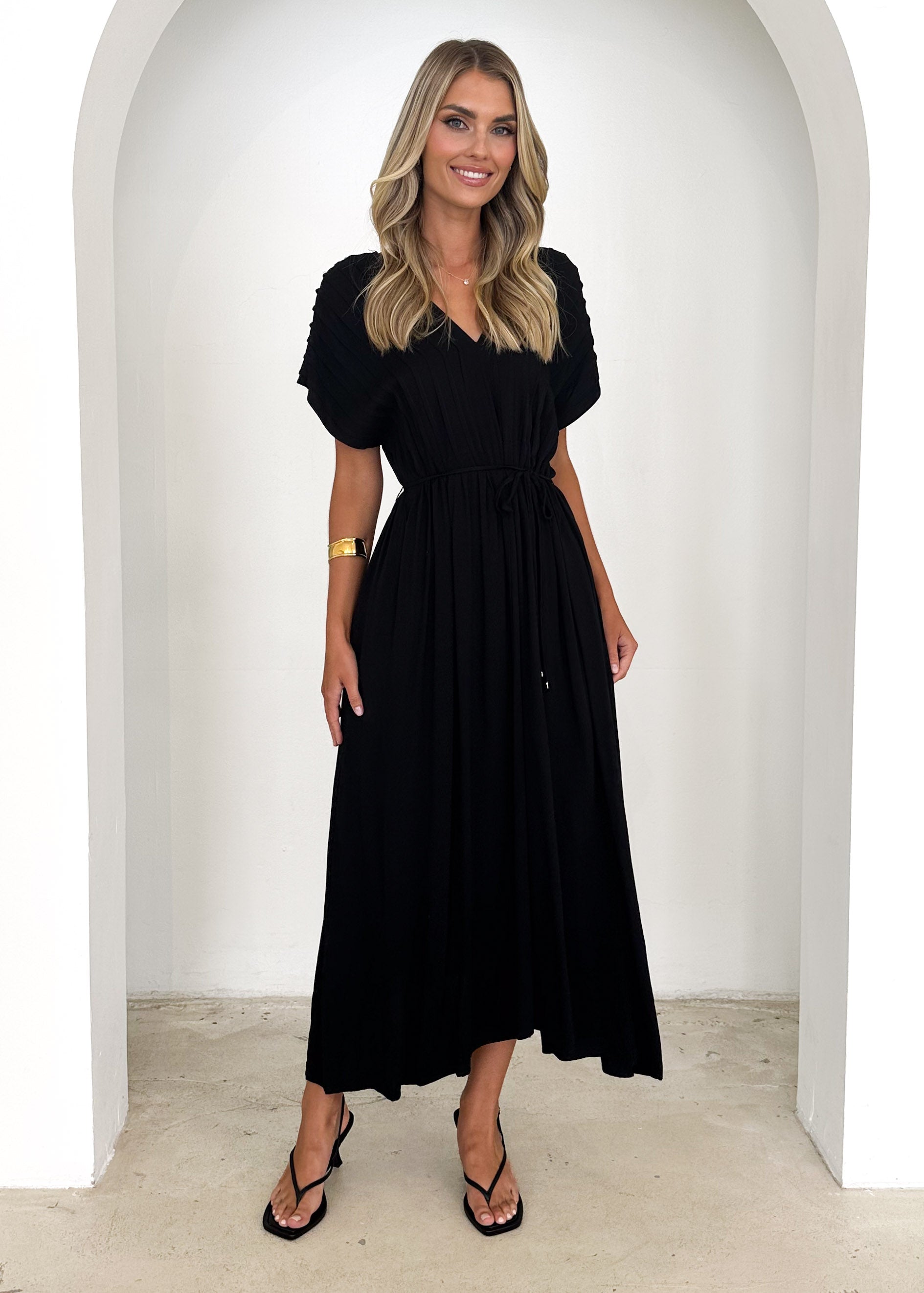 Indra Midi Dress - Black