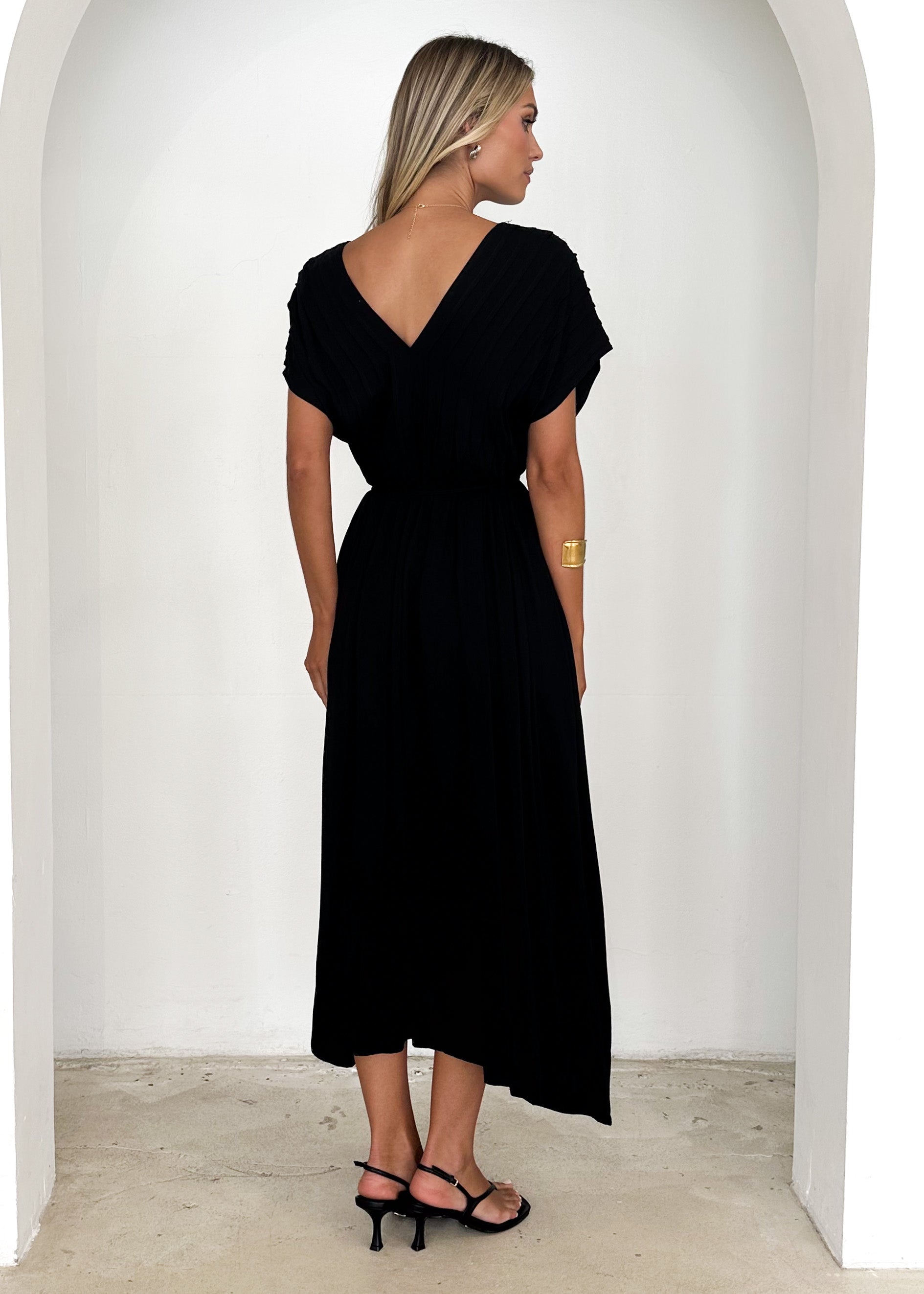 Indra Midi Dress - Black