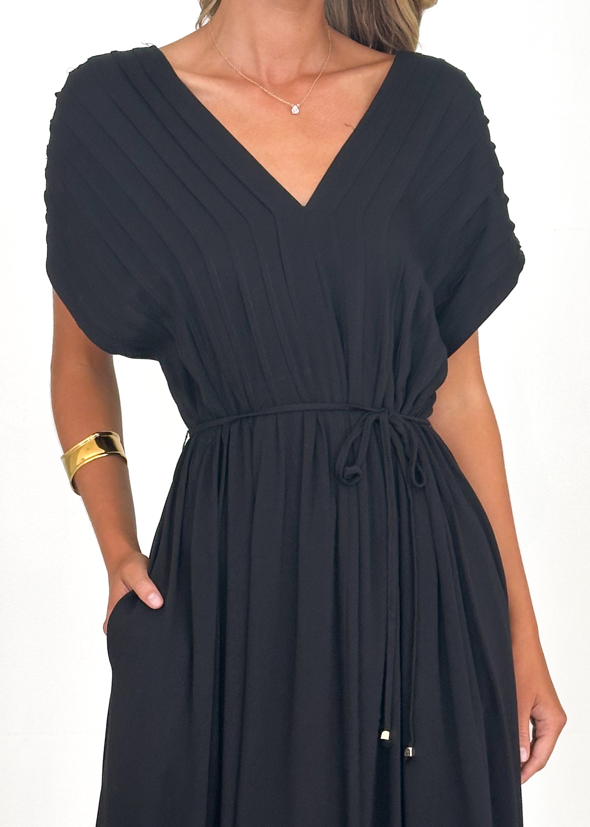 Indra Midi Dress - Black