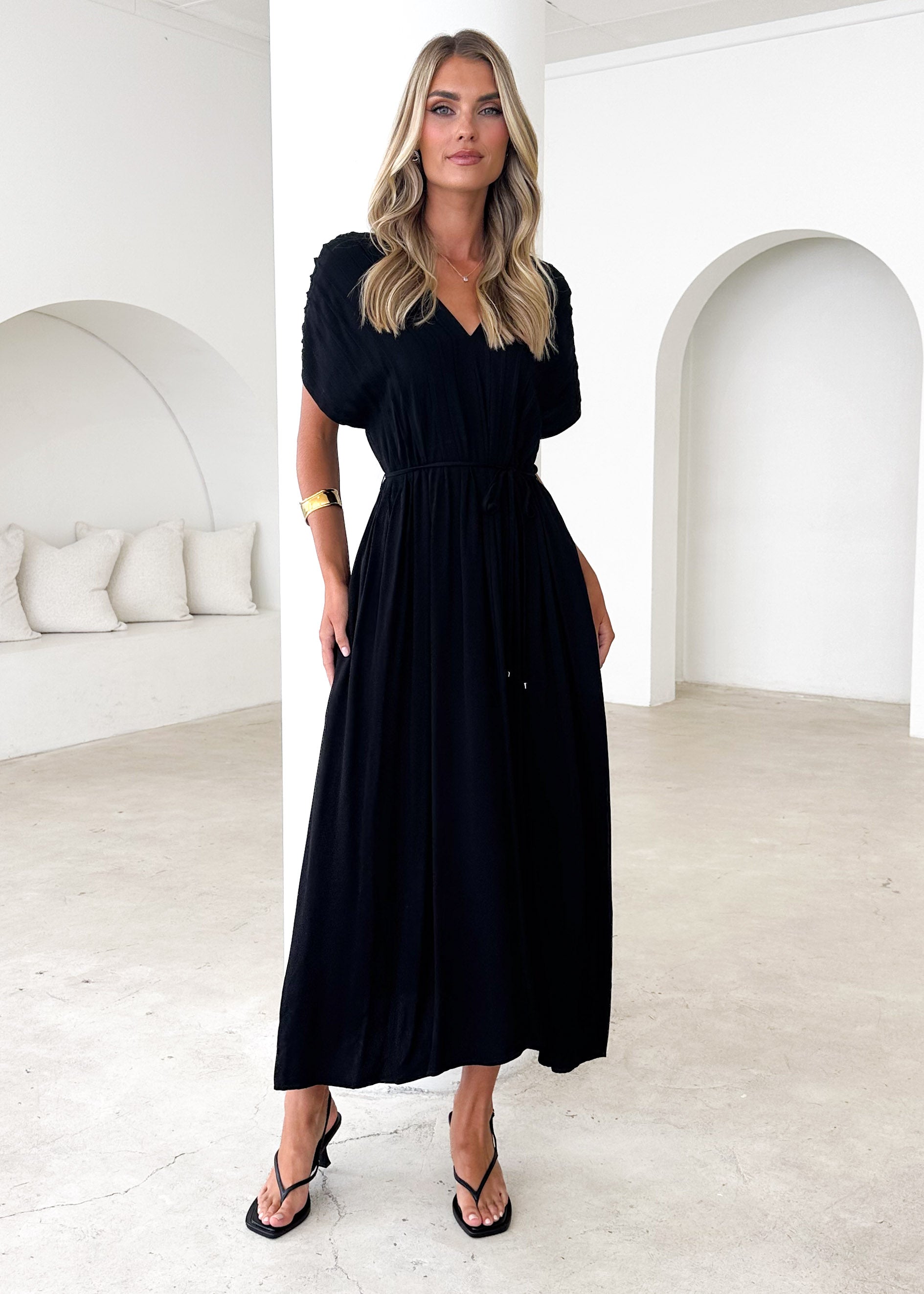 Indra Midi Dress - Black