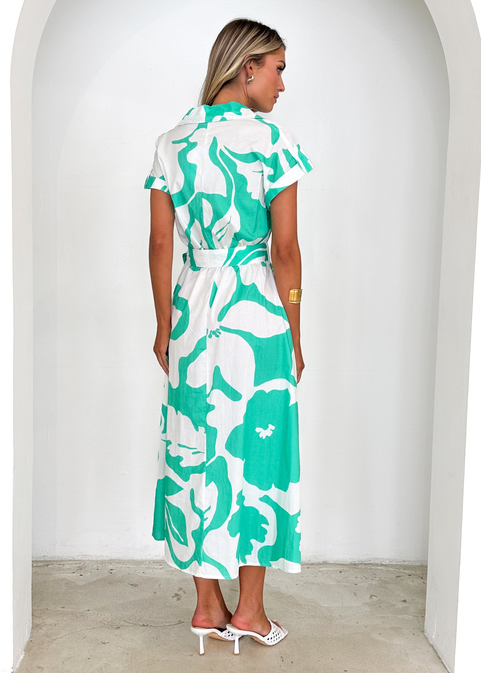 Vee Midi Dress - Sloane Green