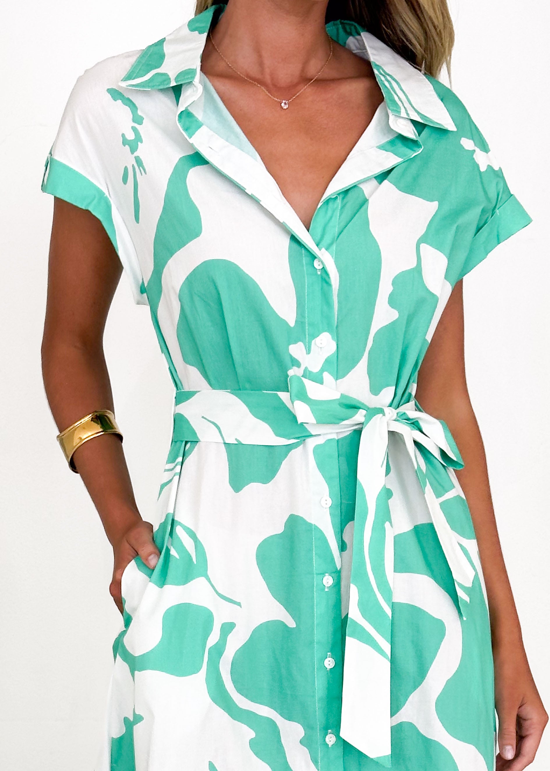 Vee Midi Dress - Sloane Green