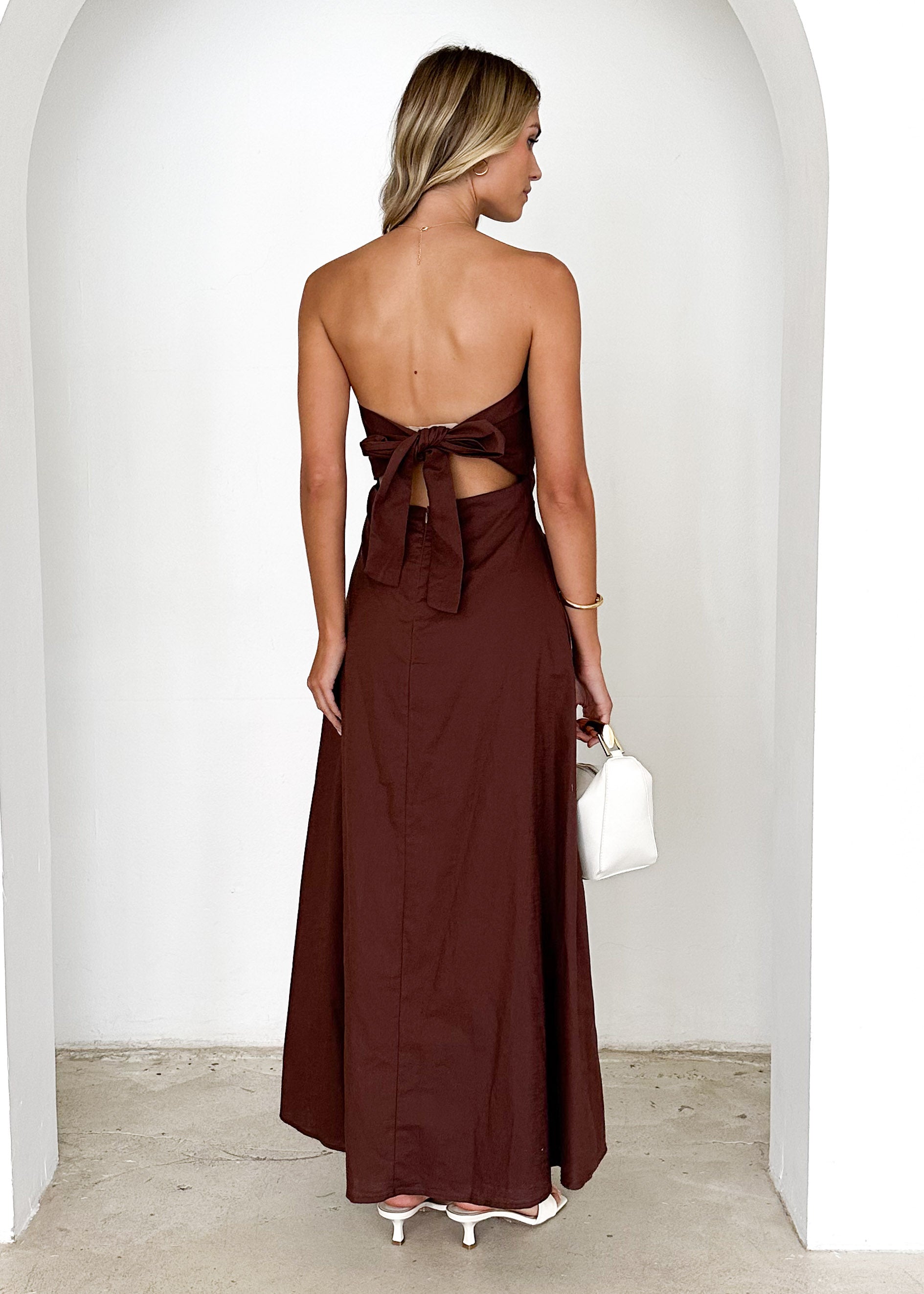 Neema Strapless Maxi Dress - Chocolate