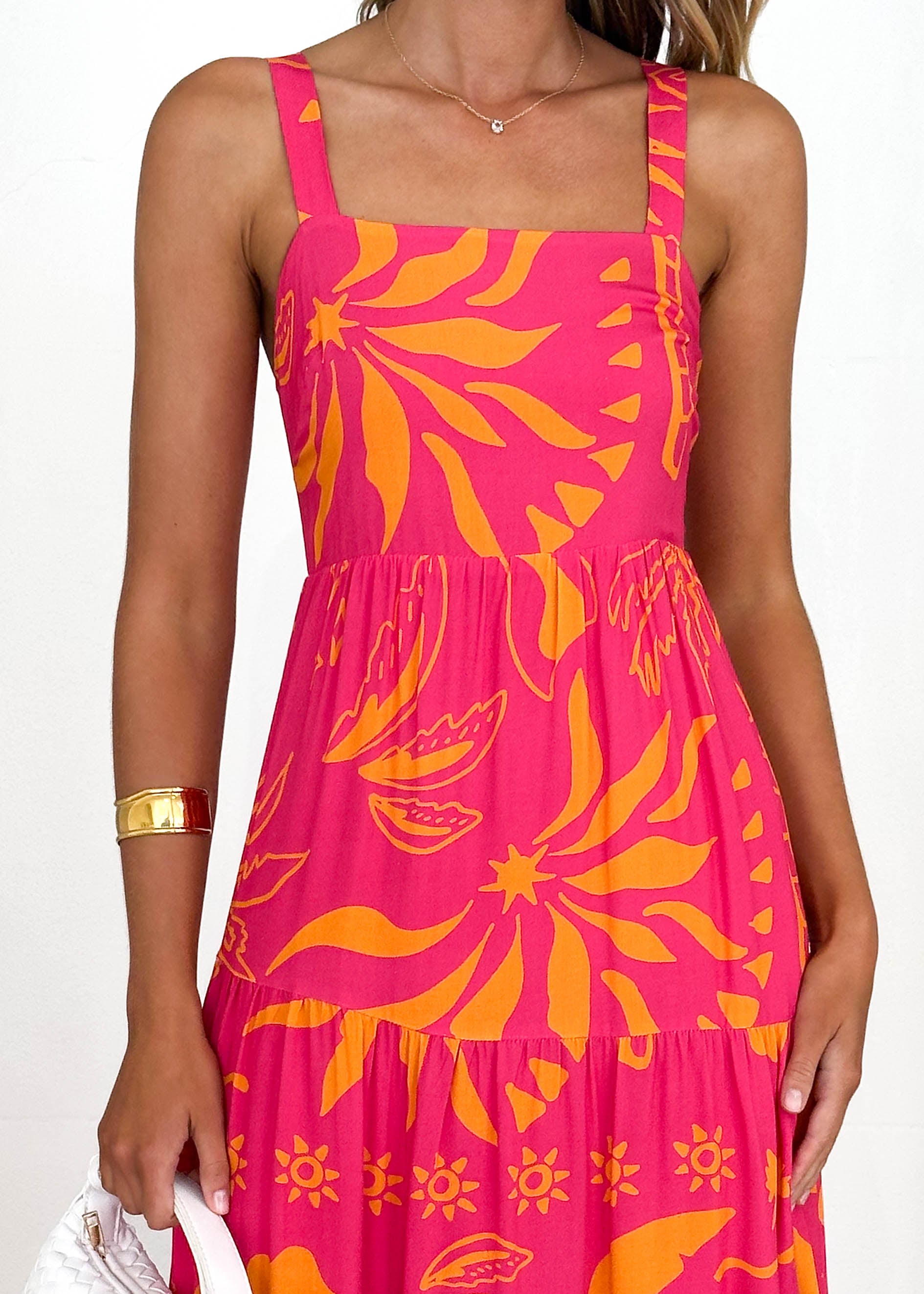 Anja Maxi Dress - Magenta Abstract