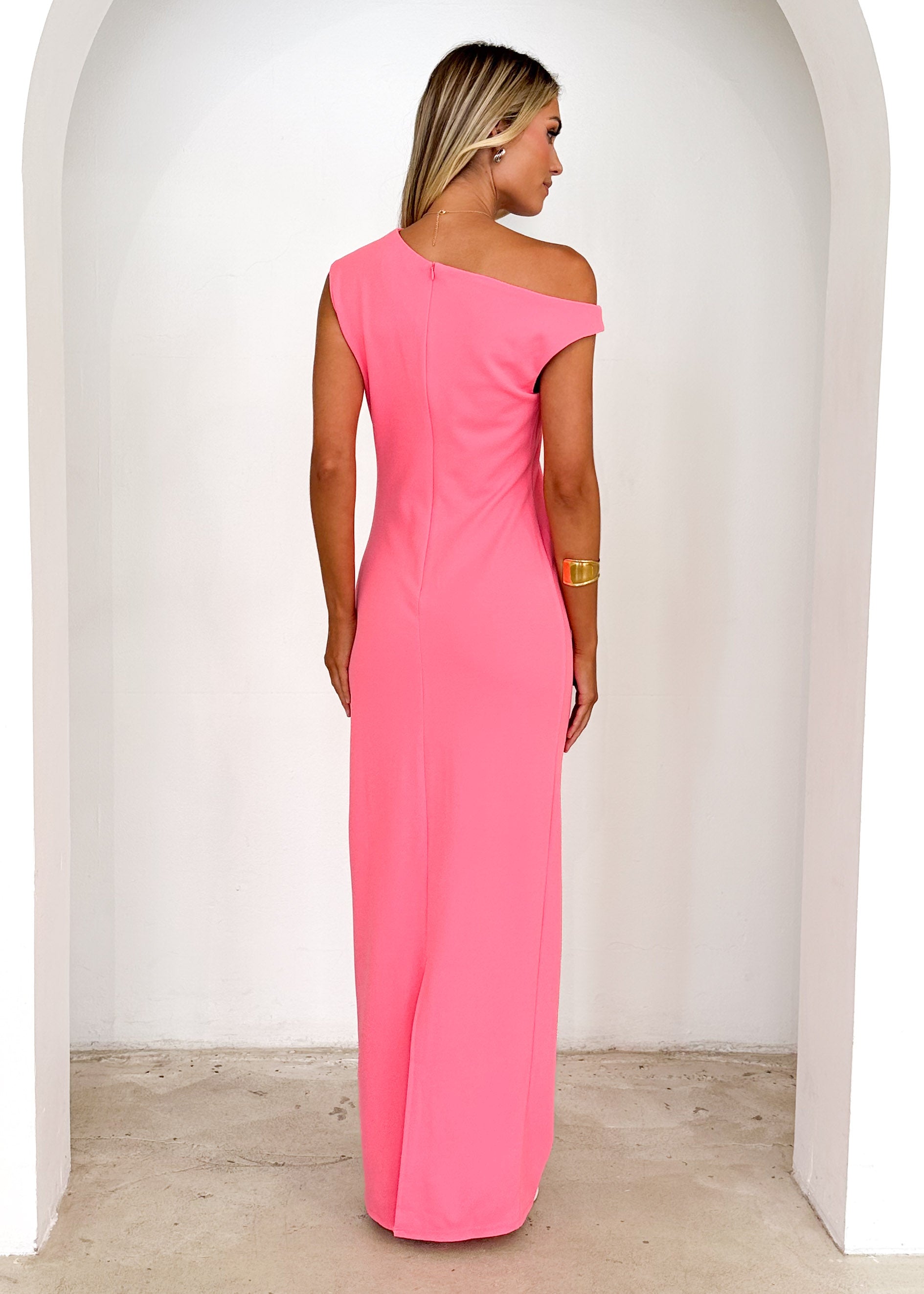 Carmella One Shoulder Maxi Dress - Pink