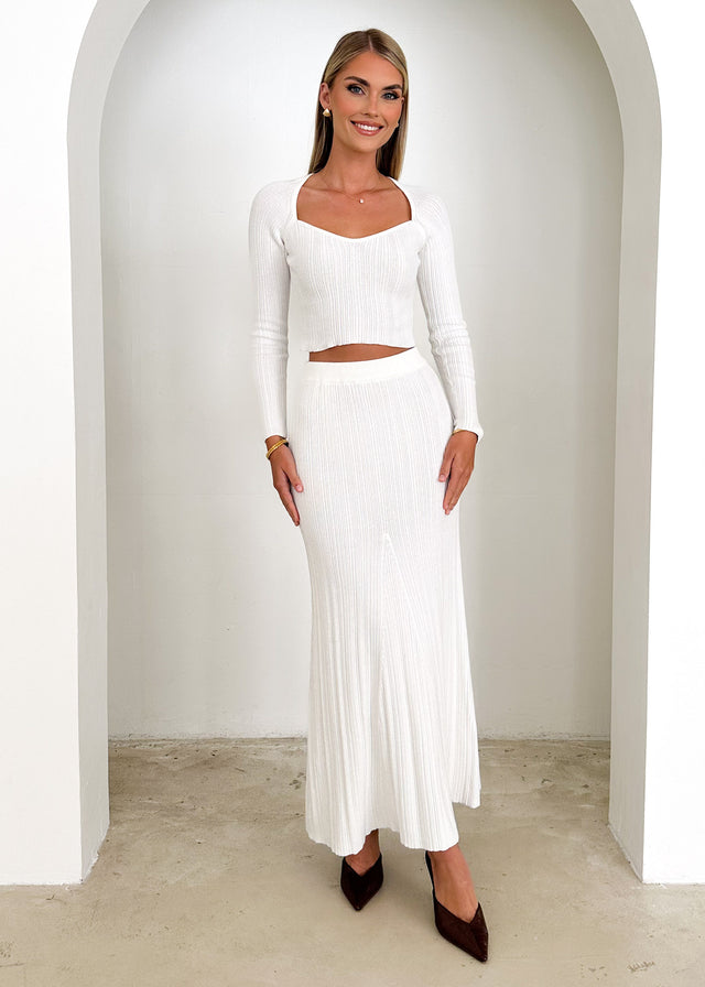 Enota Knit Maxi Skirt - Off White