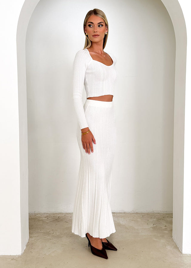 Enota Knit Maxi Skirt - Off White