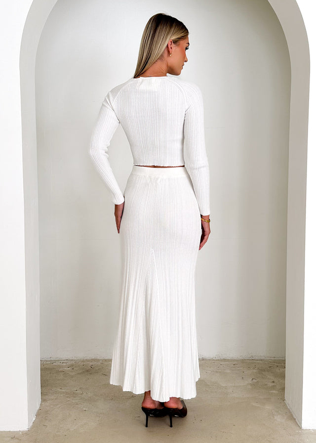 Enota Knit Maxi Skirt - Off White