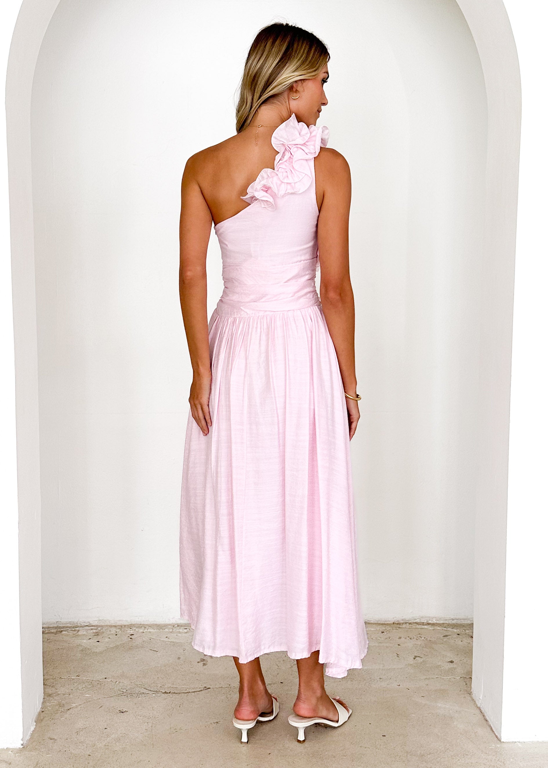 Hera One Shoulder Maxi Dress - Blush