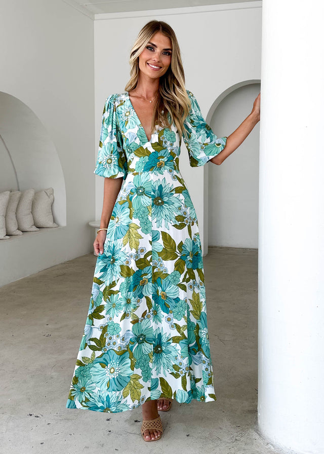 Daphne Maxi Dress - Amaya Green Gingham & Heels Daphne Maxi Dress - Amaya Green Gingham & Heels