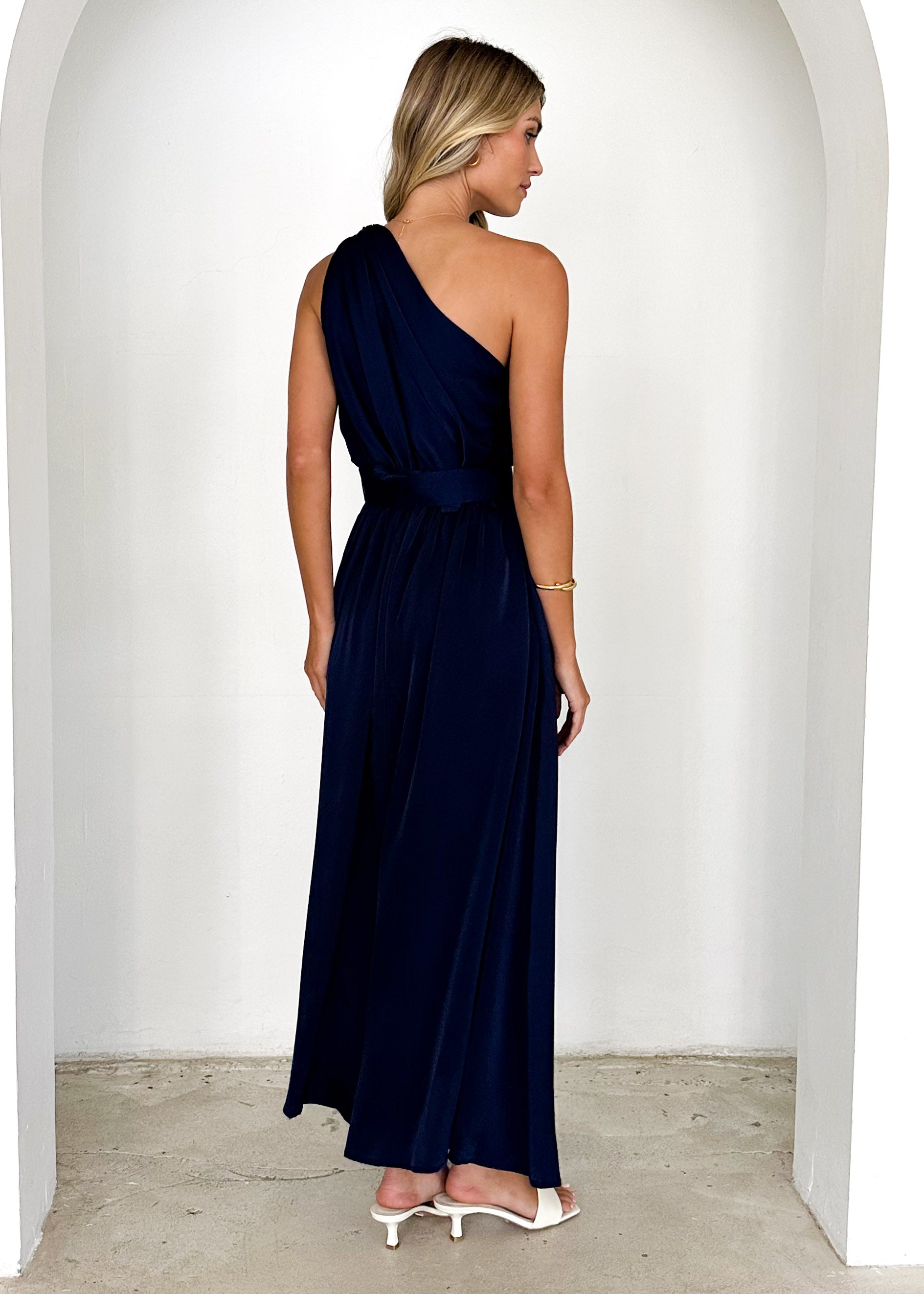 Korah One Shoulder Midi Dress - Midnight